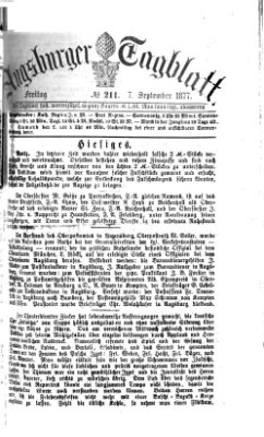 Augsburger Tagblatt Freitag 7. September 1877