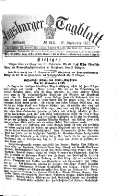 Augsburger Tagblatt Mittwoch 12. September 1877