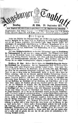 Augsburger Tagblatt Samstag 29. September 1877