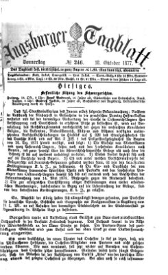Augsburger Tagblatt Donnerstag 18. Oktober 1877