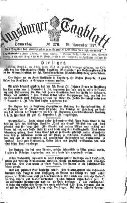 Augsburger Tagblatt Donnerstag 22. November 1877