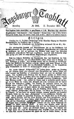 Augsburger Tagblatt Dienstag 11. Dezember 1877