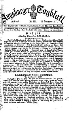 Augsburger Tagblatt Mittwoch 12. Dezember 1877