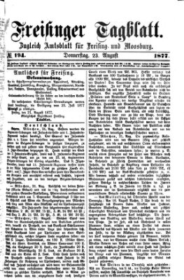 Freisinger Tagblatt (Freisinger Wochenblatt) Donnerstag 23. August 1877
