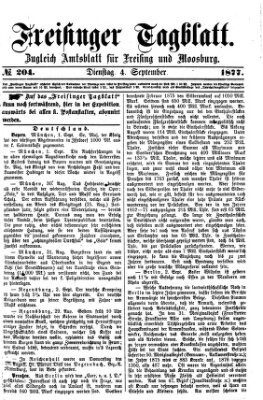 Freisinger Tagblatt (Freisinger Wochenblatt) Dienstag 4. September 1877