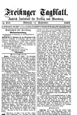 Freisinger Tagblatt (Freisinger Wochenblatt) Mittwoch 12. September 1877