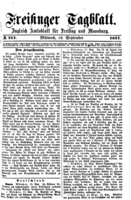 Freisinger Tagblatt (Freisinger Wochenblatt) Mittwoch 19. September 1877