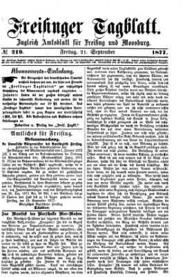 Freisinger Tagblatt (Freisinger Wochenblatt) Freitag 21. September 1877