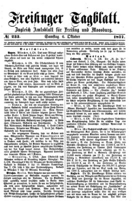 Freisinger Tagblatt (Freisinger Wochenblatt) Samstag 6. Oktober 1877