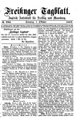 Freisinger Tagblatt (Freisinger Wochenblatt) Sonntag 7. Oktober 1877