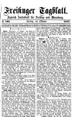 Freisinger Tagblatt (Freisinger Wochenblatt) Freitag 19. Oktober 1877