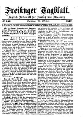 Freisinger Tagblatt (Freisinger Wochenblatt) Sonntag 28. Oktober 1877