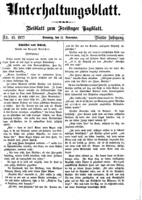 Freisinger Tagblatt (Freisinger Wochenblatt) Sonntag 11. November 1877