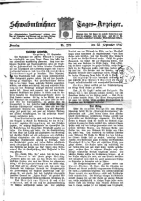 Schwabmünchner Tages-Anzeiger Sonntag 23. September 1877