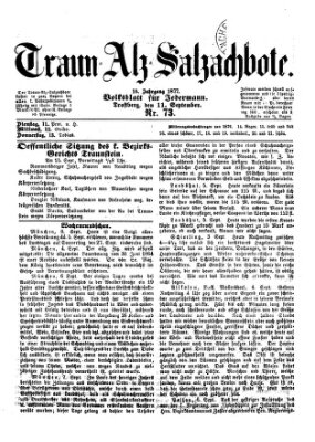 Traun-Alz-Salzachbote Dienstag 11. September 1877