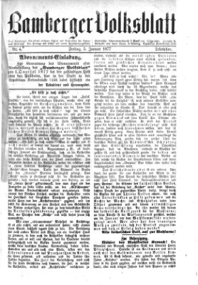 Bamberger Volksblatt Freitag 5. Januar 1877