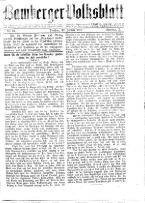 Bamberger Volksblatt Dienstag 30. Januar 1877