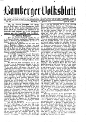 Bamberger Volksblatt Mittwoch 31. Januar 1877