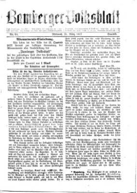 Bamberger Volksblatt Mittwoch 21. März 1877