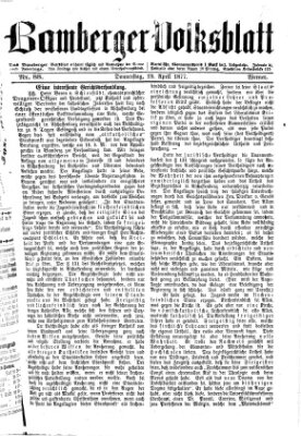 Bamberger Volksblatt Donnerstag 19. April 1877