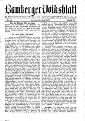 Bamberger Volksblatt Samstag 28. April 1877