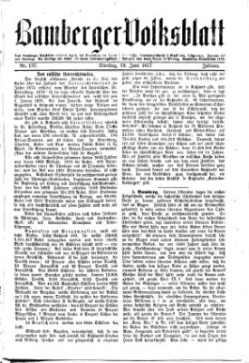 Bamberger Volksblatt Dienstag 19. Juni 1877