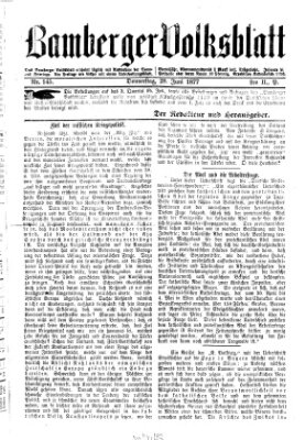 Bamberger Volksblatt Donnerstag 28. Juni 1877