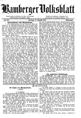 Bamberger Volksblatt Freitag 17. August 1877