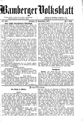 Bamberger Volksblatt Freitag 14. September 1877