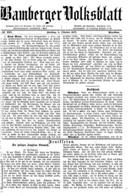 Bamberger Volksblatt Freitag 5. Oktober 1877