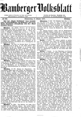 Bamberger Volksblatt Donnerstag 11. Oktober 1877
