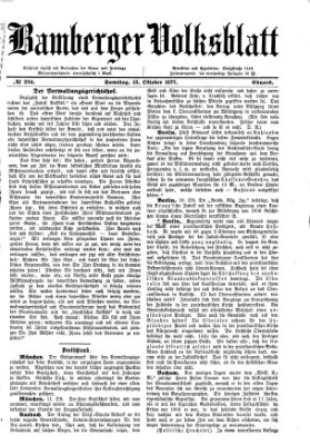 Bamberger Volksblatt Samstag 13. Oktober 1877