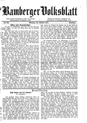 Bamberger Volksblatt Montag 22. Oktober 1877