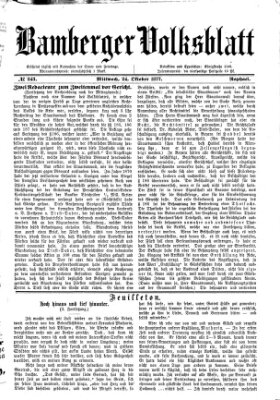 Bamberger Volksblatt Mittwoch 24. Oktober 1877