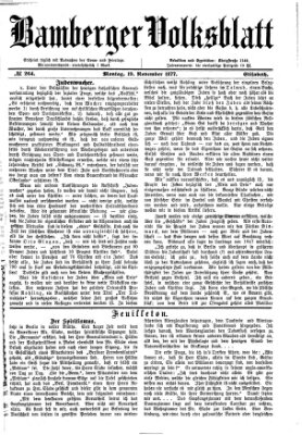 Bamberger Volksblatt Montag 19. November 1877