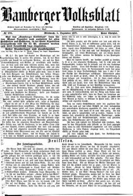 Bamberger Volksblatt Mittwoch 5. Dezember 1877