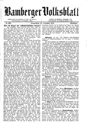 Bamberger Volksblatt Donnerstag 20. Dezember 1877