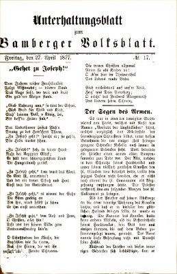 Bamberger Volksblatt Freitag 27. April 1877