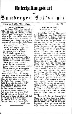 Bamberger Volksblatt Freitag 25. Mai 1877