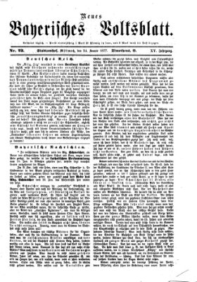 Neues bayerisches Volksblatt Mittwoch 24. Januar 1877