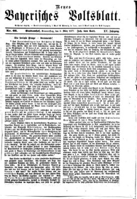 Neues bayerisches Volksblatt Donnerstag 8. März 1877