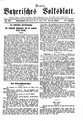 Neues bayerisches Volksblatt Mittwoch 11. April 1877