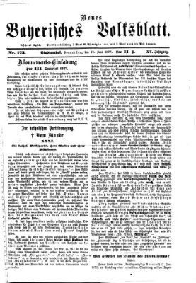 Neues bayerisches Volksblatt Donnerstag 28. Juni 1877
