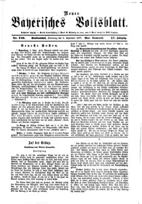 Neues bayerisches Volksblatt Sonntag 9. September 1877