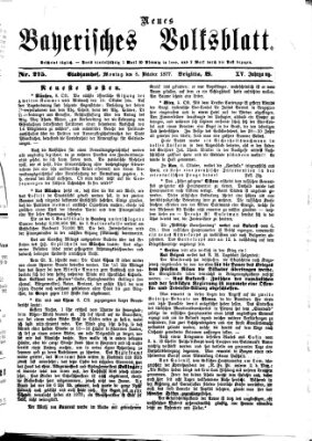 Neues bayerisches Volksblatt Montag 8. Oktober 1877