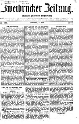 Zweibrücker Zeitung (Zweibrücker Wochenblatt) Donnerstag 17. Mai 1877
