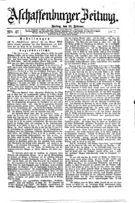 Aschaffenburger Zeitung Freitag 23. Februar 1877