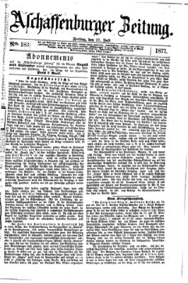 Aschaffenburger Zeitung Freitag 27. Juli 1877