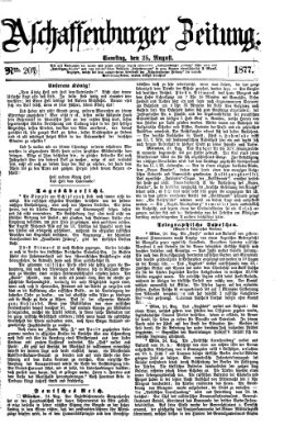 Aschaffenburger Zeitung Samstag 25. August 1877