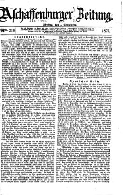 Aschaffenburger Zeitung Dienstag 4. September 1877
